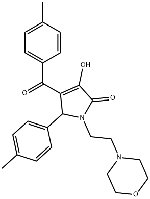 3-hydroxy-4-(4-methylbenzoyl)-1-(2-morpholinoethyl)-5-(p-tolyl)-1,5-dihydro-2H-pyrrol-2-one 结构式