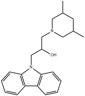 1-(9H-carbazol-9-yl)-3-(3,5-dimethylpiperidin-1-yl)propan-2-ol 结构式