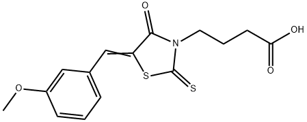 4-(5-(3-甲氧基苯亚甲基)-4-氧代-2-硫代噻唑烷-3-基)丁酸 结构式