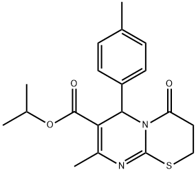 isopropyl 8-methyl-4-oxo-6-(p-tolyl)-3,4-dihydro-2H,6H-pyrimido[2,1-b][1,3]thiazine-7-carboxylate 结构式