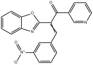 (Z)-2-(benzo[d]oxazol-2-yl)-3-(3-nitrophenyl)-1-(pyridin-3-yl)prop-2-en-1-one 结构式