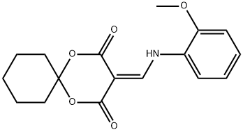 3-(((2-methoxyphenyl)amino)methylene)-1,5-dioxaspiro[5.5]undecane-2,4-dione 结构式