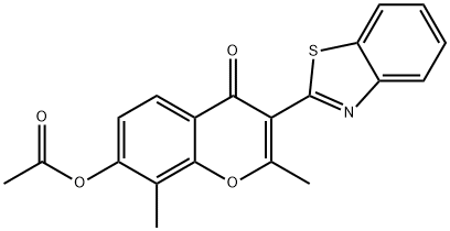 3-(benzo[d]thiazol-2-yl)-2,8-dimethyl-4-oxo-4H-chromen-7-yl acetate 结构式