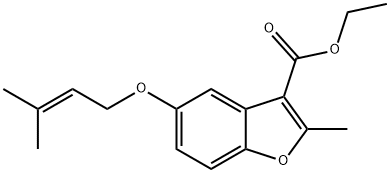 ethyl 2-methyl-5-((3-methylbut-2-en-1-yl)oxy)benzofuran-3-carboxylate 结构式