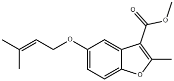 methyl 2-methyl-5-((3-methylbut-2-en-1-yl)oxy)benzofuran-3-carboxylate 结构式