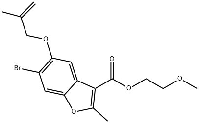 2-methoxyethyl 6-bromo-2-methyl-5-((2-methylallyl)oxy)benzofuran-3-carboxylate 结构式