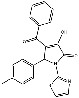 4-benzoyl-3-hydroxy-1-(thiazol-2-yl)-5-(p-tolyl)-1,5-dihydro-2H-pyrrol-2-one 结构式