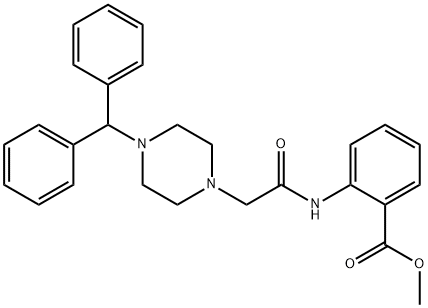 methyl 2-(2-(4-benzhydrylpiperazin-1-yl)acetamido)benzoate 结构式