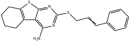 2-(cinnamylthio)-5,6,7,8-tetrahydrobenzo[4,5]thieno[2,3-d]pyrimidin-4-amine 结构式