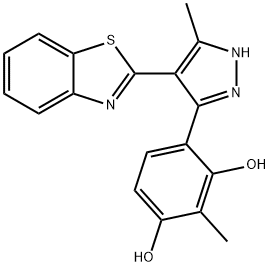 4-(4-(benzo[d]thiazol-2-yl)-5-methyl-1H-pyrazol-3-yl)-2-methylbenzene-1,3-diol 结构式