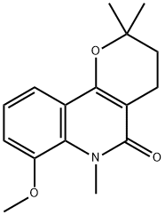 7-methoxy-2,2,6-trimethyl-2,3,4,6-tetrahydro-5H-pyrano[3,2-c]quinolin-5-one 结构式