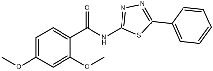 2,4-dimethoxy-N-(5-phenyl-1,3,4-thiadiazol-2-yl)benzamide 结构式