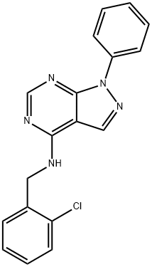 N-(2-chlorobenzyl)-1-phenyl-1H-pyrazolo[3,4-d]pyrimidin-4-amine 结构式