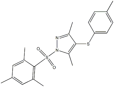 1-(mesitylsulfonyl)-3,5-dimethyl-4-(p-tolylthio)-1H-pyrazole 结构式