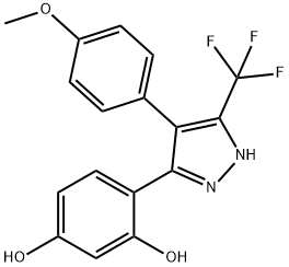 4-(4-(4-methoxyphenyl)-5-(trifluoromethyl)-1H-pyrazol-3-yl)benzene-1,3-diol 结构式