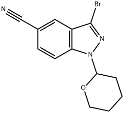 3-bromo-1-(tetrahydro-2H-pyran-2-yl)-1H-indazole-5-carbonitrile 结构式