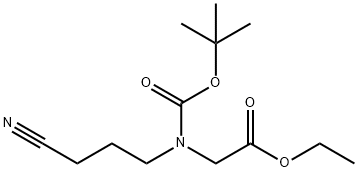 ETHYL 2-(TERT-BUTOXYCARBONYL(3-CYANOPROPYL)AMINO)ACETATE 结构式