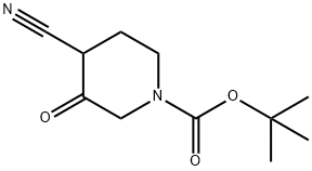 4-氰基-3-氧代哌啶-1-羧酸叔丁酯 结构式