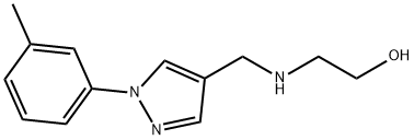 2-({[1-(3-methylphenyl)-1H-pyrazol-4-yl]methyl}amino)ethanol hydrochloride 结构式