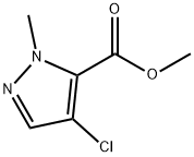 4-氯-2-甲基-2H-吡唑-3-羧酸甲酯 结构式