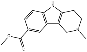 2-Methyl-2,3,4,5-tetrahydro-1H-pyrido[4,3-b]indole-8-carboxylic acid methyl ester 结构式