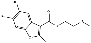 2-methoxyethyl 6-bromo-5-hydroxy-2-methylbenzofuran-3-carboxylate 结构式