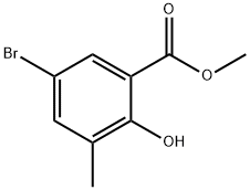 2-羟基-3-甲基-5-溴苯甲酸甲酯 结构式