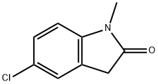 5-氯-1-甲基-2,3-二氢-1H-吲哚-2-酮 结构式