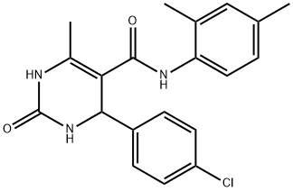 4-(4-chlorophenyl)-N-(2,4-dimethylphenyl)-6-methyl-2-oxo-1,2,3,4-tetrahydropyrimidine-5-carboxamide 结构式