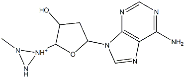 [5-(6-aminopurin-9-yl)-3-hydroxy-oxolan-2-yl]methylimino-imino-azanium 结构式