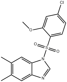 1-((4-chloro-2-methoxyphenyl)sulfonyl)-5,6-dimethyl-1H-benzo[d]imidazole 结构式