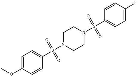 1-[(4-fluorophenyl)sulfonyl]-4-[(4-methoxyphenyl)sulfonyl]piperazine 结构式