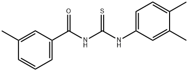 N-{[(3,4-dimethylphenyl)amino]carbonothioyl}-3-methylbenzamide 结构式