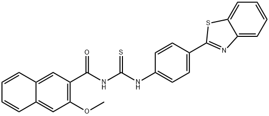 N-{[4-(1,3-benzothiazol-2-yl)phenyl]carbamothioyl}-3-methoxynaphthalene-2-carboxamide 结构式