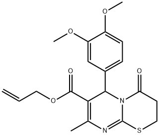 allyl 6-(3,4-dimethoxyphenyl)-8-methyl-4-oxo-3,4-dihydro-2H,6H-pyrimido[2,1-b][1,3]thiazine-7-carboxylate 结构式