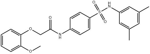 N-(4-{[(3,5-dimethylphenyl)amino]sulfonyl}phenyl)-2-(2-methoxyphenoxy)acetamide 结构式