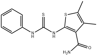 2-[(anilinocarbonothioyl)amino]-4,5-dimethyl-3-thiophenecarboxamide 结构式