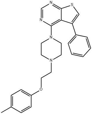 5-phenyl-4-(4-(2-(p-tolyloxy)ethyl)piperazin-1-yl)thieno[2,3-d]pyrimidine 结构式