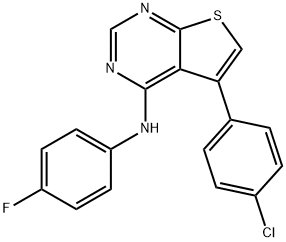 5-(4-chlorophenyl)-N-(4-fluorophenyl)thieno[2,3-d]pyrimidin-4-amine 结构式