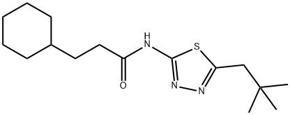 3-cyclohexyl-N-[5-(2,2-dimethylpropyl)-1,3,4-thiadiazol-2-yl]propanamide 结构式