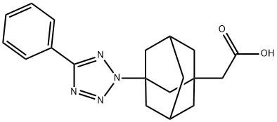 2-(3-(5-苯基-2H-四唑-2-基)金刚烷-1-基)乙酸 结构式