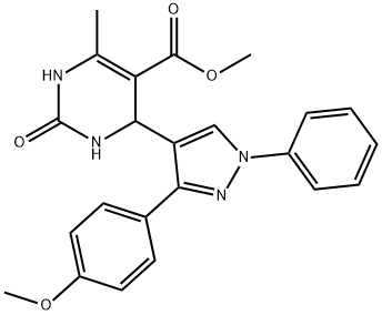 methyl 4-(3-(4-methoxyphenyl)-1-phenyl-1H-pyrazol-4-yl)-6-methyl-2-oxo-1,2,3,4-tetrahydropyrimidine-5-carboxylate 结构式