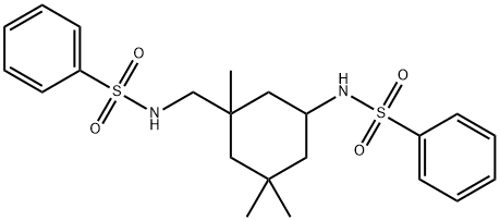 N-[[5-(benzenesulfonamido)-1,3,3-trimethylcyclohexyl]methyl]benzenesulfonamide 结构式