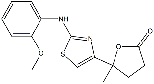 5-[2-(2-methoxyanilino)-1,3-thiazol-4-yl]-5-methyloxolan-2-one 结构式