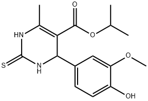 isopropyl 4-(4-hydroxy-3-methoxyphenyl)-6-methyl-2-thioxo-1,2,3,4-tetrahydropyrimidine-5-carboxylate 结构式