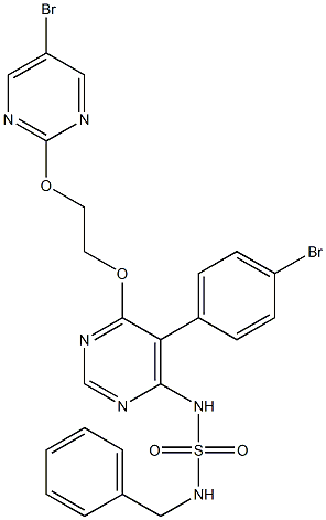 N-[5-(4-溴苯基)-6-[2-[(5-溴-2-嘧啶基)氧基]乙氧基]-4-嘧啶基]-N'-(苯基甲基)磺酰胺 结构式