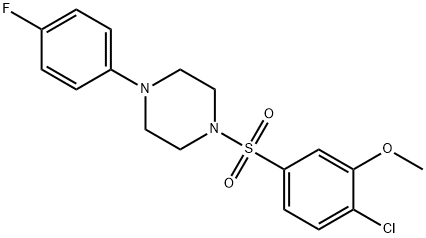 1-((4-chloro-3-methoxyphenyl)sulfonyl)-4-(4-fluorophenyl)piperazine 结构式