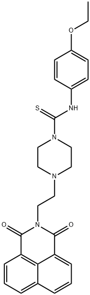 4-(2-(1,3-dioxo-1H-benzo[de]isoquinolin-2(3H)-yl)ethyl)-N-(4-ethoxyphenyl)piperazine-1-carbothioamide 结构式