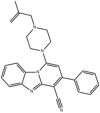 1-(4-(2-methylallyl)piperazin-1-yl)-3-phenylbenzo[4,5]imidazo[1,2-a]pyridine-4-carbonitrile 结构式