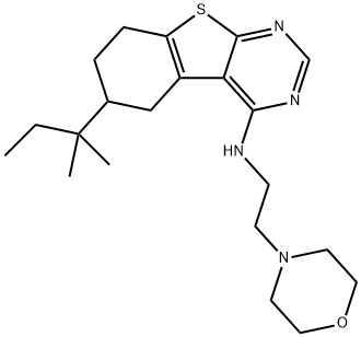 N-(2-morpholinoethyl)-6-(tert-pentyl)-5,6,7,8-tetrahydrobenzo[4,5]thieno[2,3-d]pyrimidin-4-amine 结构式